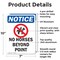 Signmission No Horses Beyond This Point OSHA Notice Sign, Aluminum, 7in W x 10in L, 2PK OS-2PACK-NS-A-710-V-14658 - alternate 6